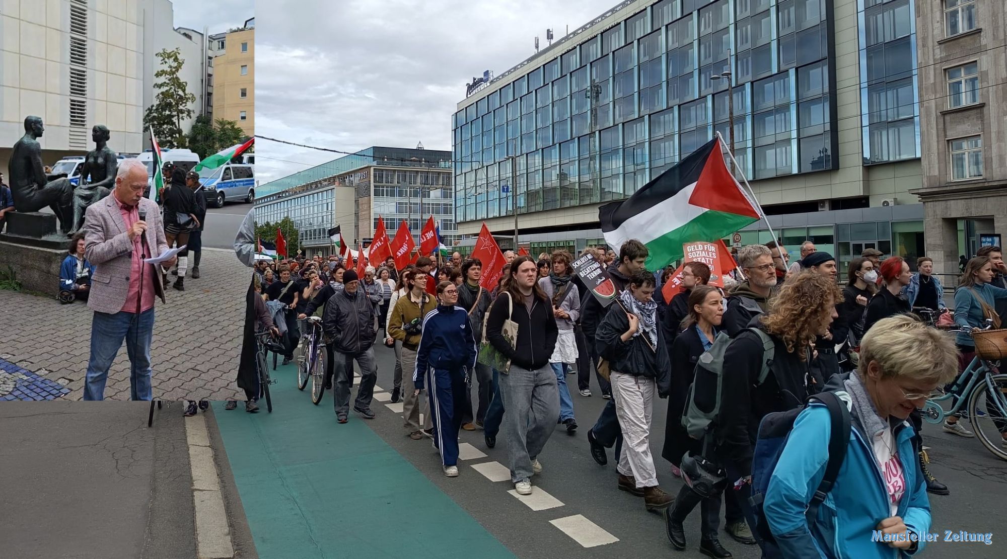 Sangerhäuser demonstrieren in Leipzig gegen geplante Raketenfabrik